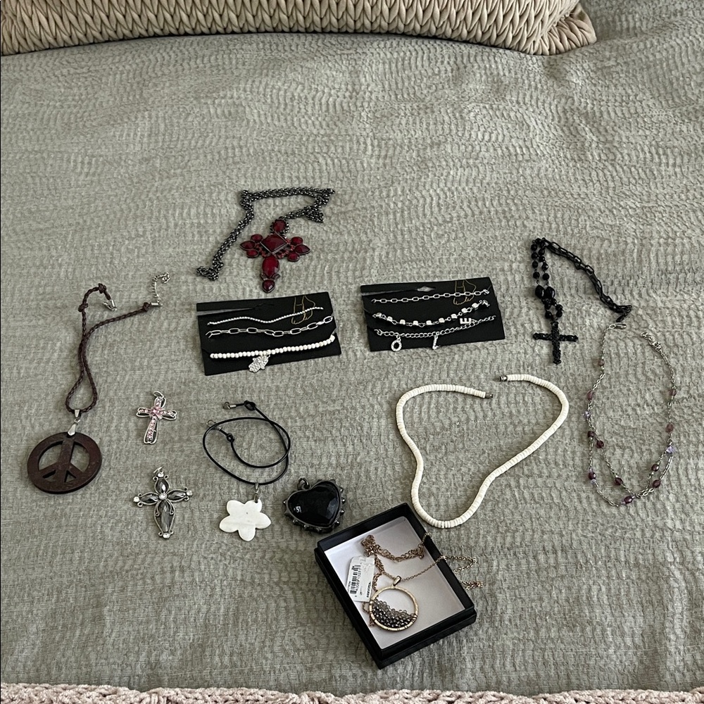 Bundle of Necklace’s Crosses,Heart Charms anklets and a new Nordstrom Necklace